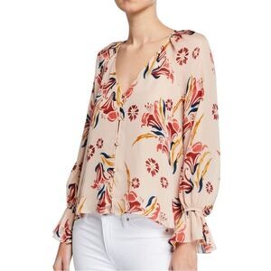 SOLD 
Joie Floral Blouse in Blush, Red, and Blue